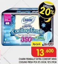 Promo Harga Charm Extra Comfort Cooling Fresh Wing 35cm, Wing 29cm 8 pcs - Superindo