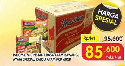 Promo Harga INDOMIE Mi Kuah Ayam Bawang, Ayam Spesial, Kaldu Ayam per 40 pcs 69 gr - Superindo