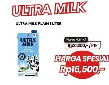 Promo Harga Ultra Milk Susu UHT Full Cream 1000 ml - Carrefour