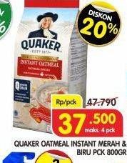 Promo Harga Quaker Oatmeal Instant 800 gr - Superindo