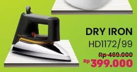 Philips HD 1172 | Dry Iron  Diskon 13%, Harga Promo Rp399.000, Harga Normal Rp460.000