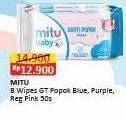 Promo Harga Mitu Baby Wipes Ganti Popok Blue Charming Lily, Purple Playful Fressia, Pink Sweet Rose 50 pcs - Alfamart