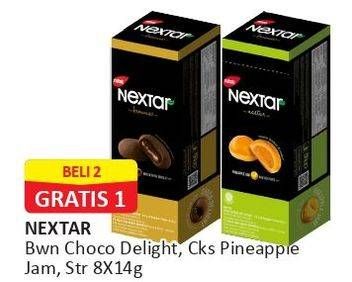 Promo Harga NABATI Nextar Cookies Brownies Choco Delight, Strawberry Jam, Nastar Pineapple Jam per 8 pcs 14 gr - Alfamart