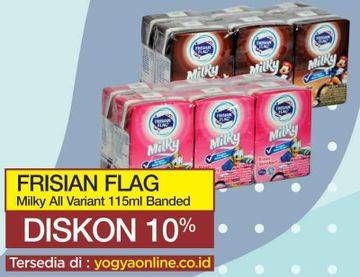 Promo Harga FRISIAN FLAG Susu UHT Milky All Variants per 6 pcs 115 ml - Yogya