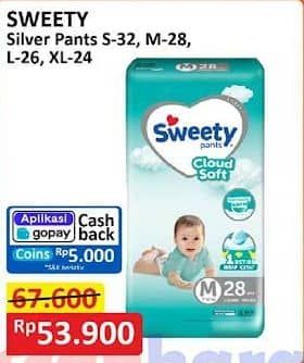 Promo Harga Sweety Silver Pants S32, M28, L26, XL24 24 pcs - Alfamart