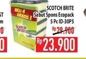 Promo Harga 3M SCOTCH BRITE Sabut Spon Ecopack ID-30P5 5 pcs - Hypermart