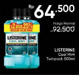 Promo Harga Listerine Mouthwash Antiseptic Cool Mint 500 ml - Guardian