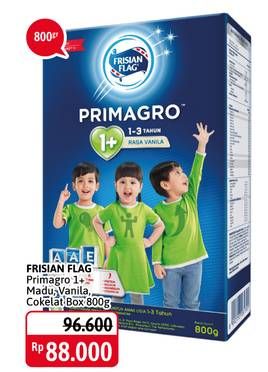 Promo Harga FRISIAN FLAG Primagro 1+ Madu, Cokelat, Vanilla 800 gr - Alfamidi