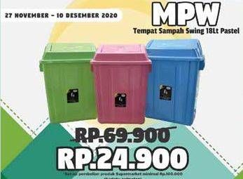 Promo Harga MPW Tempat Sampah Swing 18 ltr - Yogya