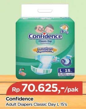 Promo Harga Confidence Adult Diapers Classic Day L15 15 pcs - TIP TOP