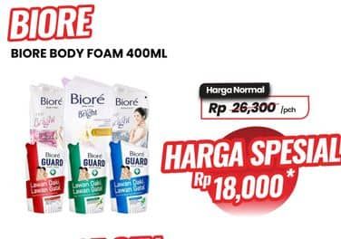 Promo Harga Biore Body Foam Bright 400 ml - Carrefour