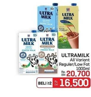 Promo Harga Ultra Milk Susu UHT All Variants 1000 ml - LotteMart