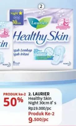Promo Harga Laurier Healthy Skin Night Wing 30cm 8 pcs - Guardian