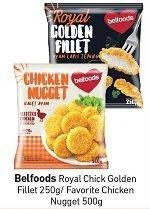 Promo Harga Belfoods Royal Chicken Golden Fillet / Favorite Chicken Nugget  - Carrefour