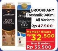 Promo Harga BROOKFARM Fresh Milk All Variants 946 ml - Hypermart