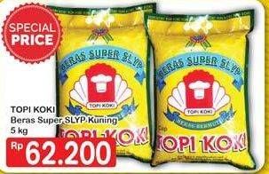 Promo Harga Topi Koki Beras  Super Slyp Kuning 5 kg - Hypermart