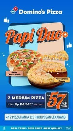 Promo Harga Papi Duo  - Domino Pizza