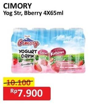 Promo Harga Cimory Yogurt Drink Blueberry, Strawberry per 4 botol 70 ml - Alfamart