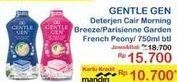 Promo Harga GENTLE GEN Deterjen French Peony, Morning Breeze, Parisienne Garden 750 ml - Indomaret