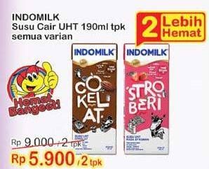 Promo Harga INDOMILK Susu UHT All Variants per 2 pcs 190 ml - Indomaret