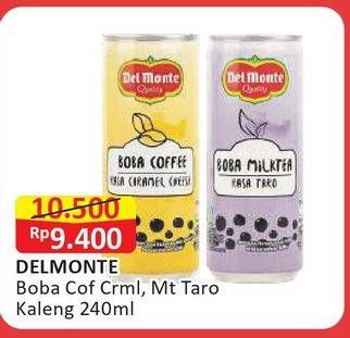 Promo Harga DEL MONTE Boba Drink Coffee Caramel Cheese, Milk Tea Taro 240 ml - Alfamart