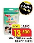 Promo Harga BAGUS Surgical Mask Kids 5 pcs - Superindo