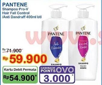 Promo Harga Pantene Shampoo Hair Fall Control, Anti Dandruff 400 ml - Indomaret
