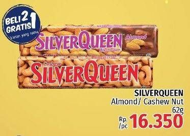 Promo Harga SILVER QUEEN Chocolate Almonds, Cashew 62 gr - LotteMart