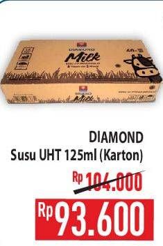 Promo Harga DIAMOND Milk UHT per 40 pcs 125 ml - Hypermart