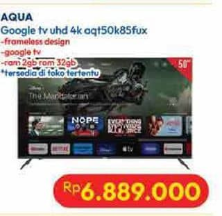 Promo Harga Aqua 50K85FUX 4K HDR Google LED TV  - Hypermart