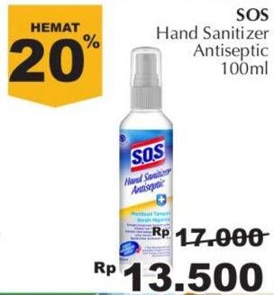 Promo Harga SOS Hand Sanitizer 100 ml - Giant