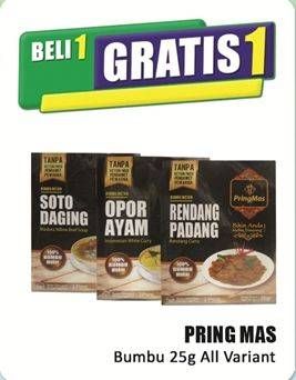 Promo Harga Pring Mas Bumbu Instant All Variants 25 gr - Hari Hari