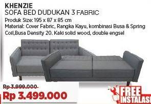 Promo Harga Khenzie Sofa Bed Fabric Dudukan 3  - COURTS