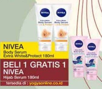 Promo Harga Nivea Body Serum Extra White Care Protect 180 ml - Yogya