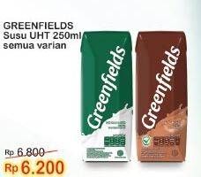 Promo Harga GREENFIELDS UHT All Variants 250 ml - Indomaret