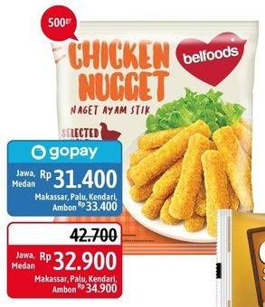 Promo Harga BELFOODS Nugget Chicken Nugget Stick 500 gr - Alfamidi