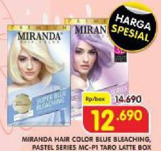 Promo Harga MIRANDA Hair Color Super Blue Bleaching, MCP1 Taro Latte 30 ml - Superindo