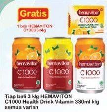 Promo Harga HEMAVITON C1000 All Variants per 3 kaleng 330 ml - Indomaret