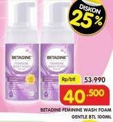 Promo Harga Betadine Feminine Wash Foam Gentle Protection 100 ml - Superindo