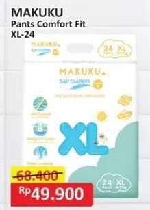 Promo Harga Makuku Comfort Fit Diapers Pants XL24 24 pcs - Alfamart