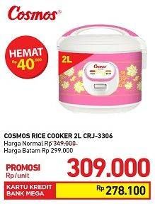 Promo Harga COSMOS CRJ 3306 Rice Cooker  - Carrefour