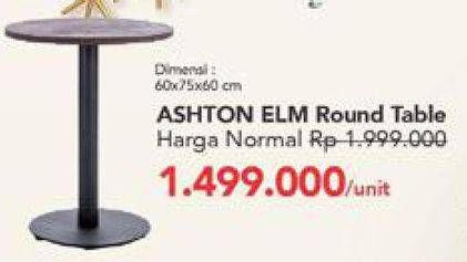 Promo Harga ASHTON ELM Round Table 60x75x60cm  - Carrefour