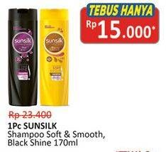 Promo Harga SUNSILK Shampoo Soft And Smooth, Black Shine 170 ml - Alfamidi