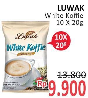 Promo Harga Luwak White Koffie per 10 sachet 20 gr - Alfamidi