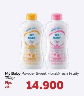 Promo Harga MY BABY Baby Powder Sweet Floral, Fresh Fruity 350 gr - Carrefour