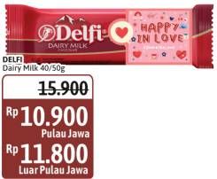 Promo Harga Delfi Chocolate Dairy Milk 50 gr - Alfamidi