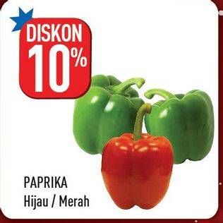 Promo Harga Paprika Hijau, Merah per 100 gr - Hypermart