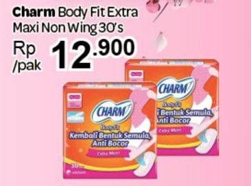 Promo Harga Charm Body Fit Extra Maxi NonWing 30 pcs - Carrefour