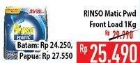 Promo Harga RINSO Detergent Matic Powder Front Load 1 kg - Hypermart