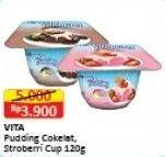 Promo Harga VITA PUDDING Pudding Strawberry, Coklat 120 gr - Alfamart